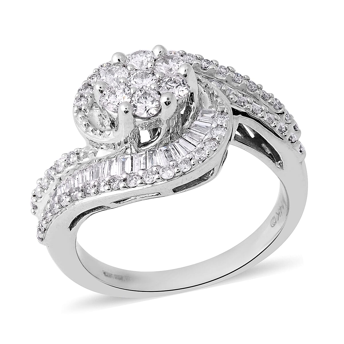 14K White Gold Diamond Ring 0.77 Ct,  Gold wt. 5.67 Gms