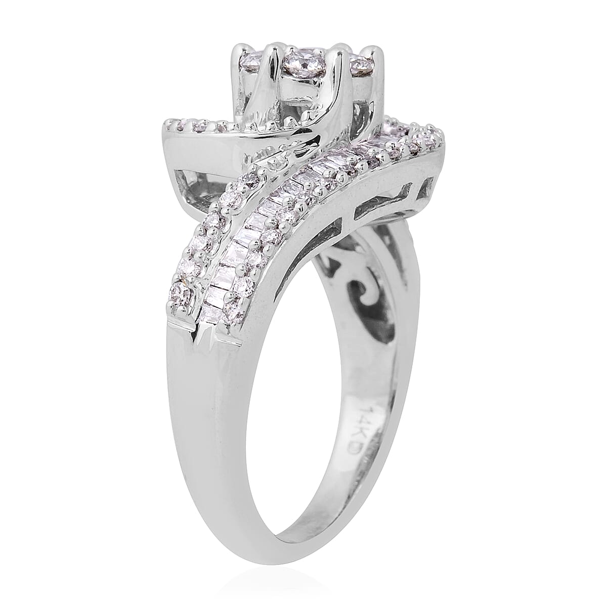 14K White Gold Diamond Ring 0.77 Ct,  Gold wt. 5.67 Gms