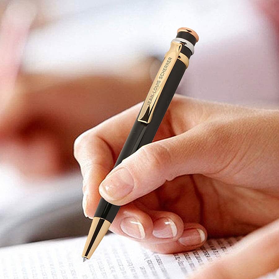 Jean-Louis Scherrer Golden Alarm Clock and Black Galaxie Ball Pen