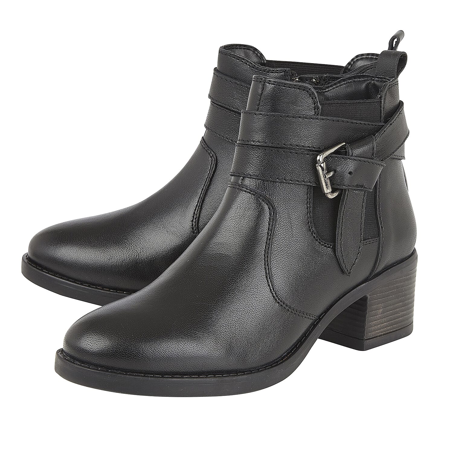 Lotus Janet Leather Ladies Ankle Boots - Black