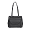 Super Soft Genuine Nappa Leather Multi-Compartment Shoulder Bag in Black 