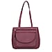 Super Soft 100% Genuine Nappa Leather Multi-Compartment Shoulder Bag in Burgundy (29x7.5x23cm)