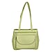 Super Soft 100% Genuine Nappa Leather Multi-Compartment Shoulder Bag in Green (29x7.5x23cm)