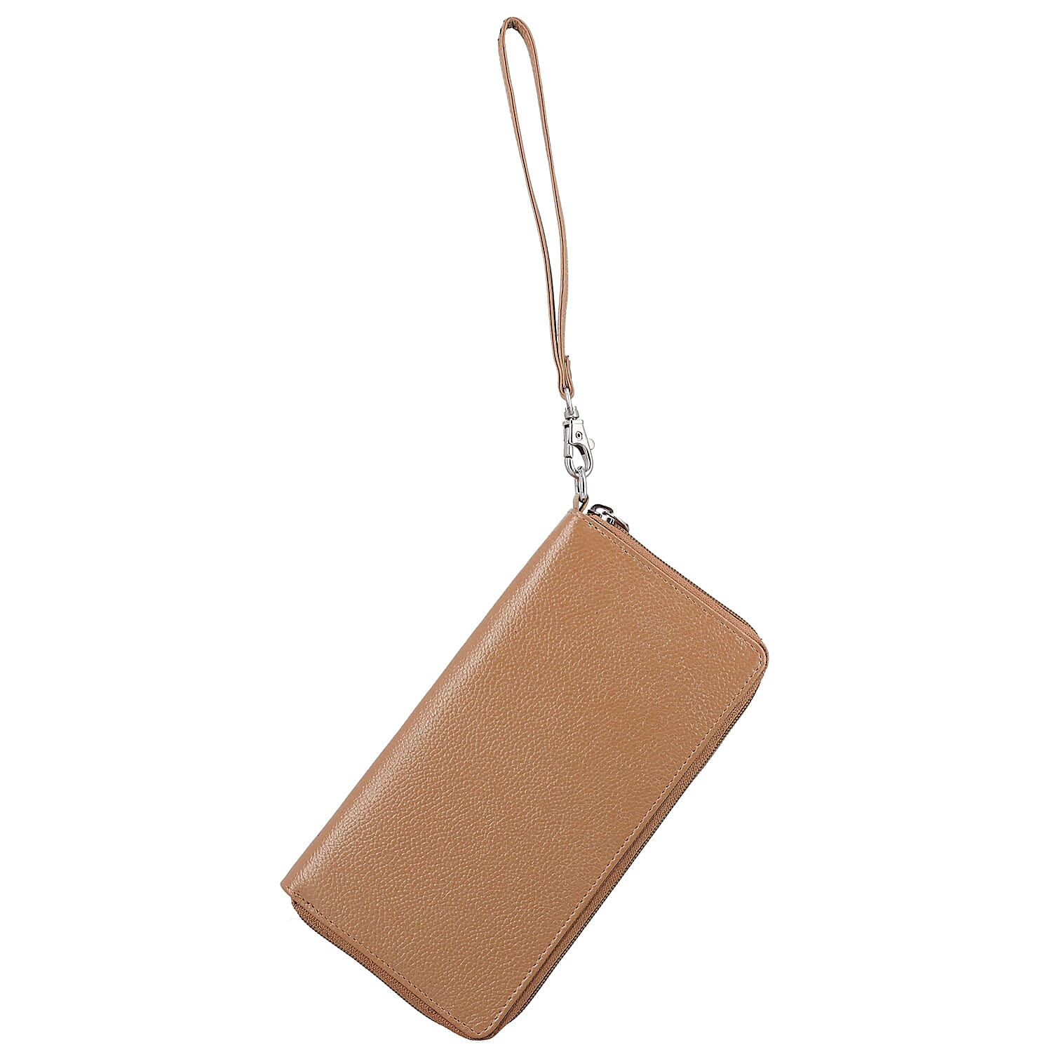 Super Soft 100% Genuine Nappa Leather RFID Clutch Wallet in Tan (19.8x10.9cm)