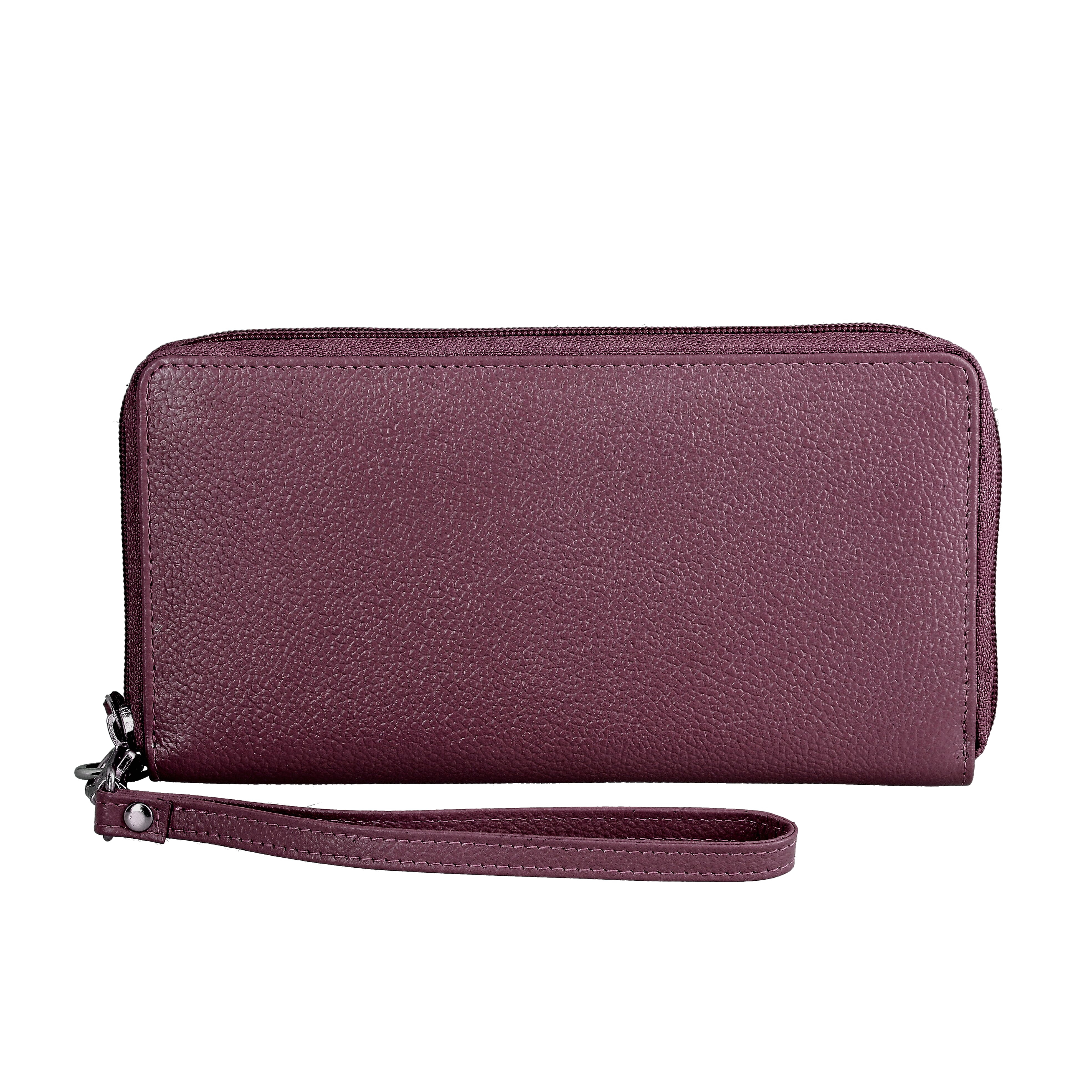 Super Soft 100% Genuine Nappa Leather RFID Clutch Wallet in Burgundy (19.8x10.9cm)