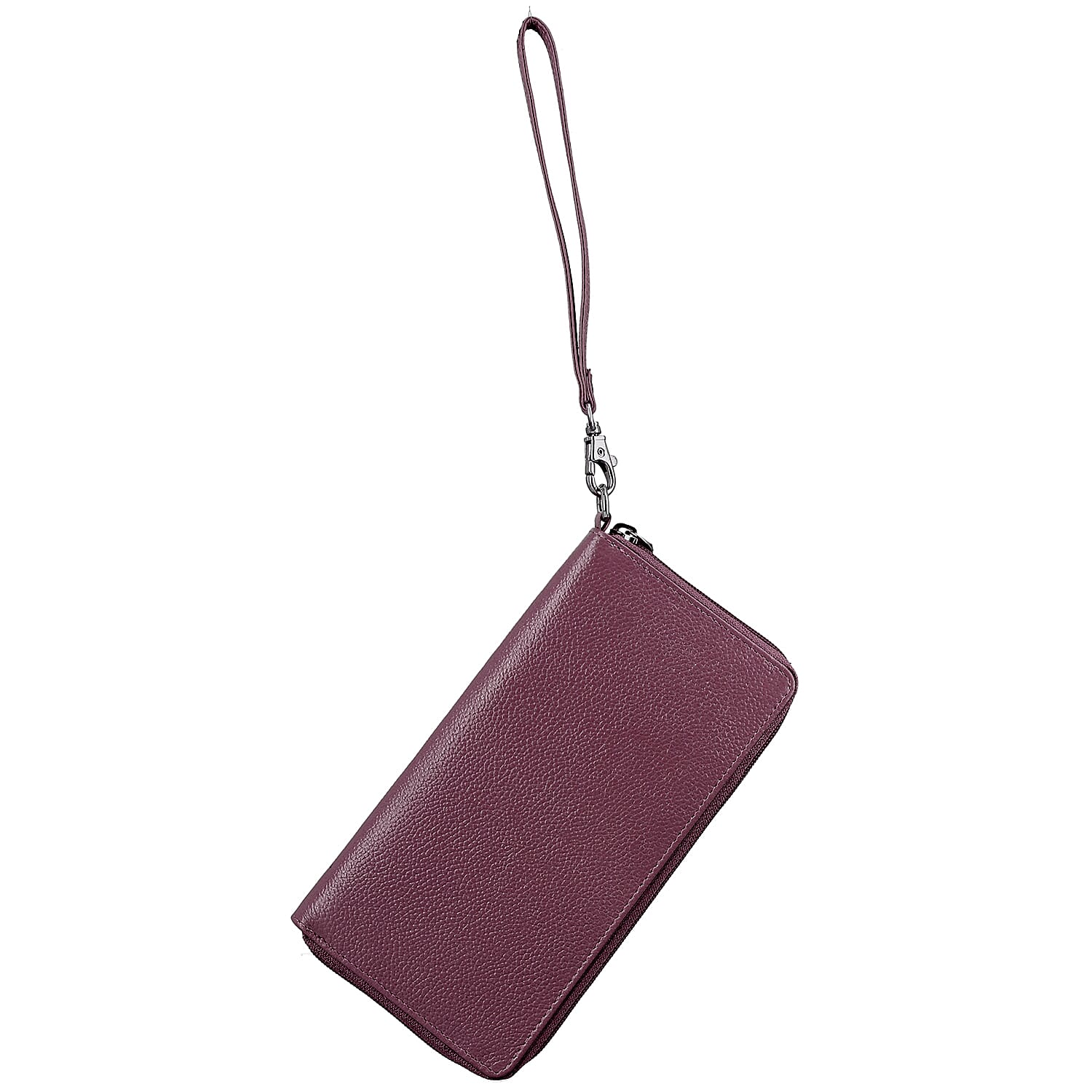 Super Soft 100% Genuine Nappa Leather RFID Clutch Wallet in Burgundy (19.8x10.9cm)