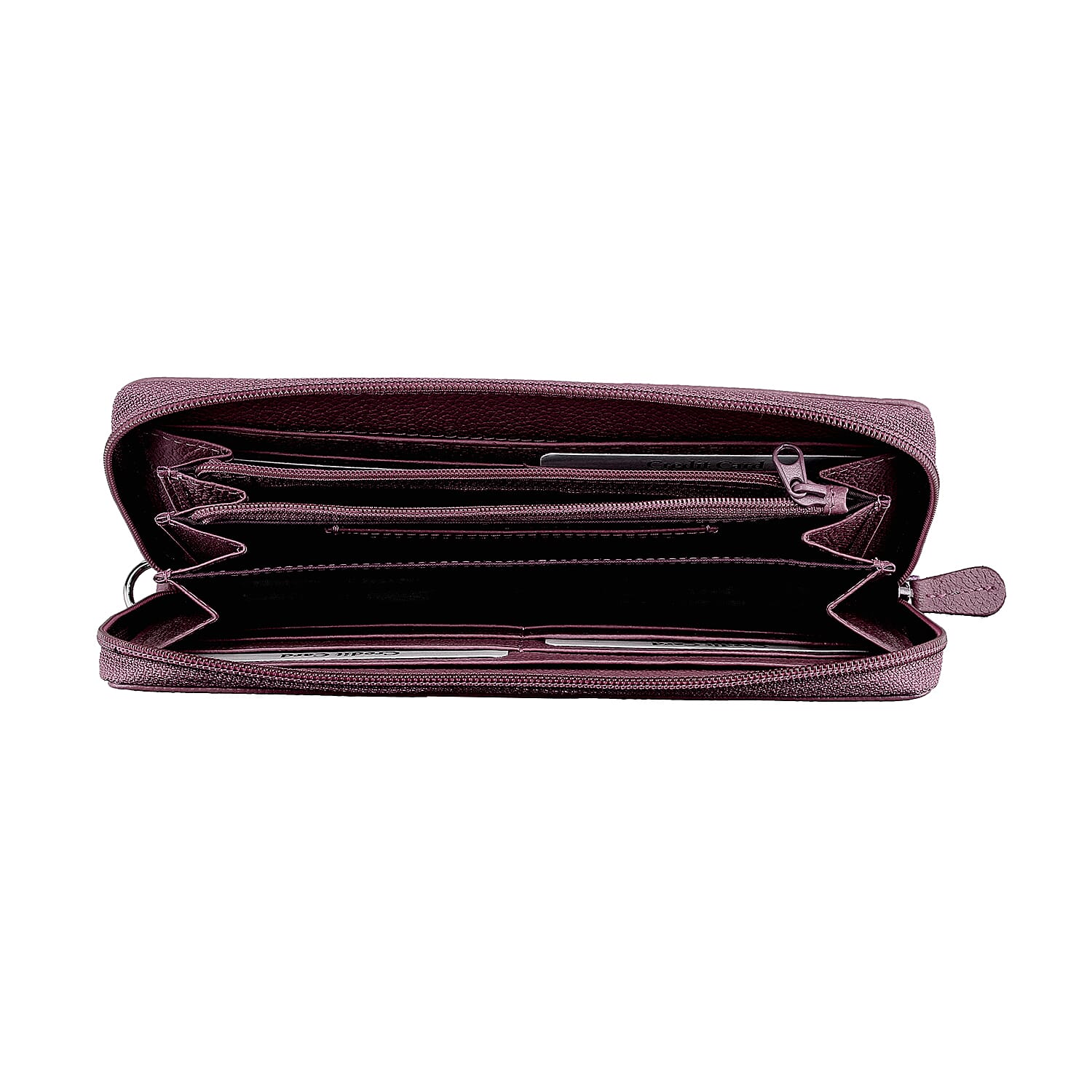 Super Soft 100% Genuine Nappa Leather RFID Clutch Wallet in Burgundy (19.8x10.9cm)
