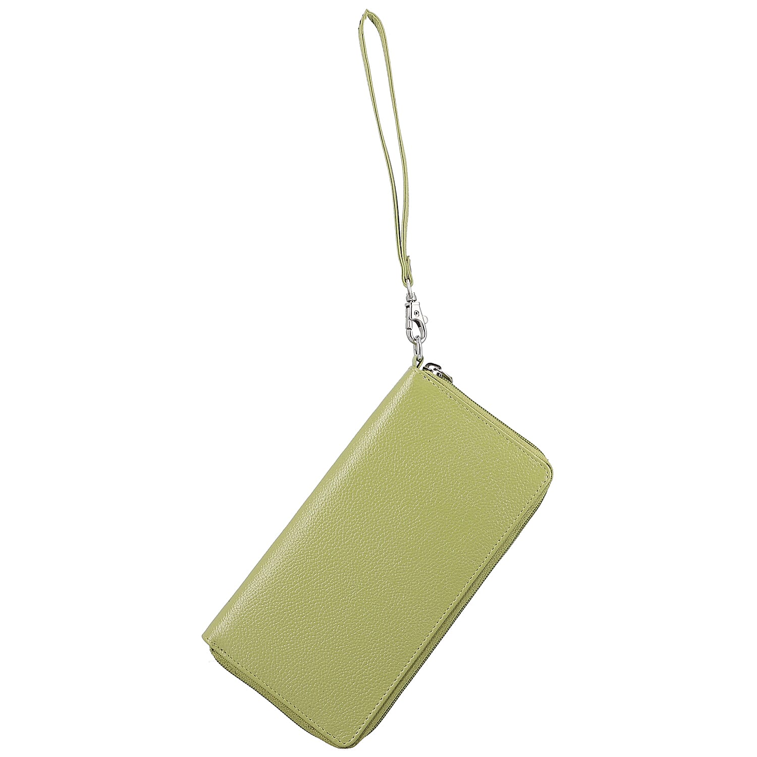 Super Soft 100% Genuine Nappa Leather RFID Clutch Wallet in Green (19.8x10.9cm)