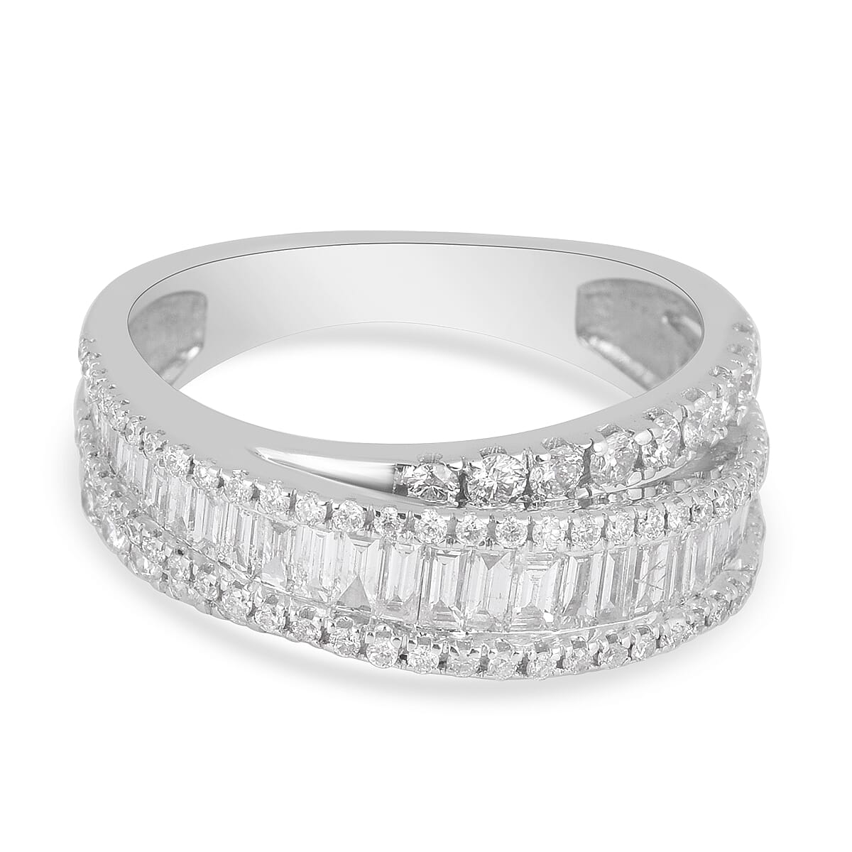 14K White Gold Diamond Ring 1.21 Ct, Gold Wt. 5.2 Gms