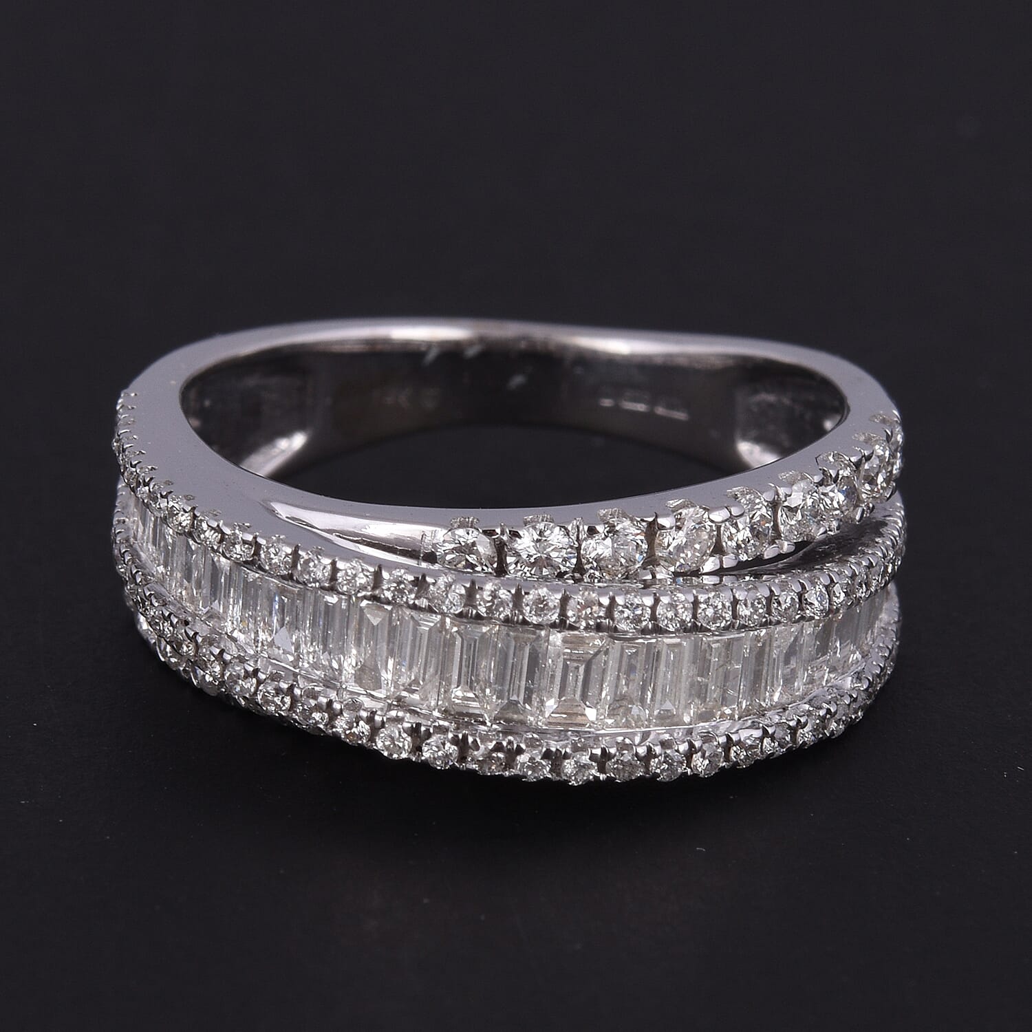 14K White Gold Diamond Ring 1.21 Ct, Gold Wt. 5.2 Gms