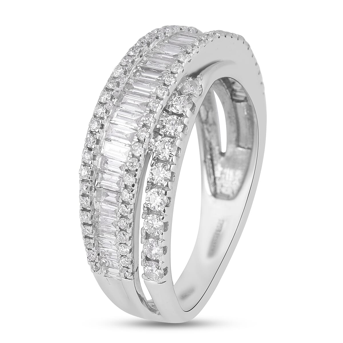 14K White Gold Diamond Ring 1.21 Ct, Gold Wt. 5.2 Gms