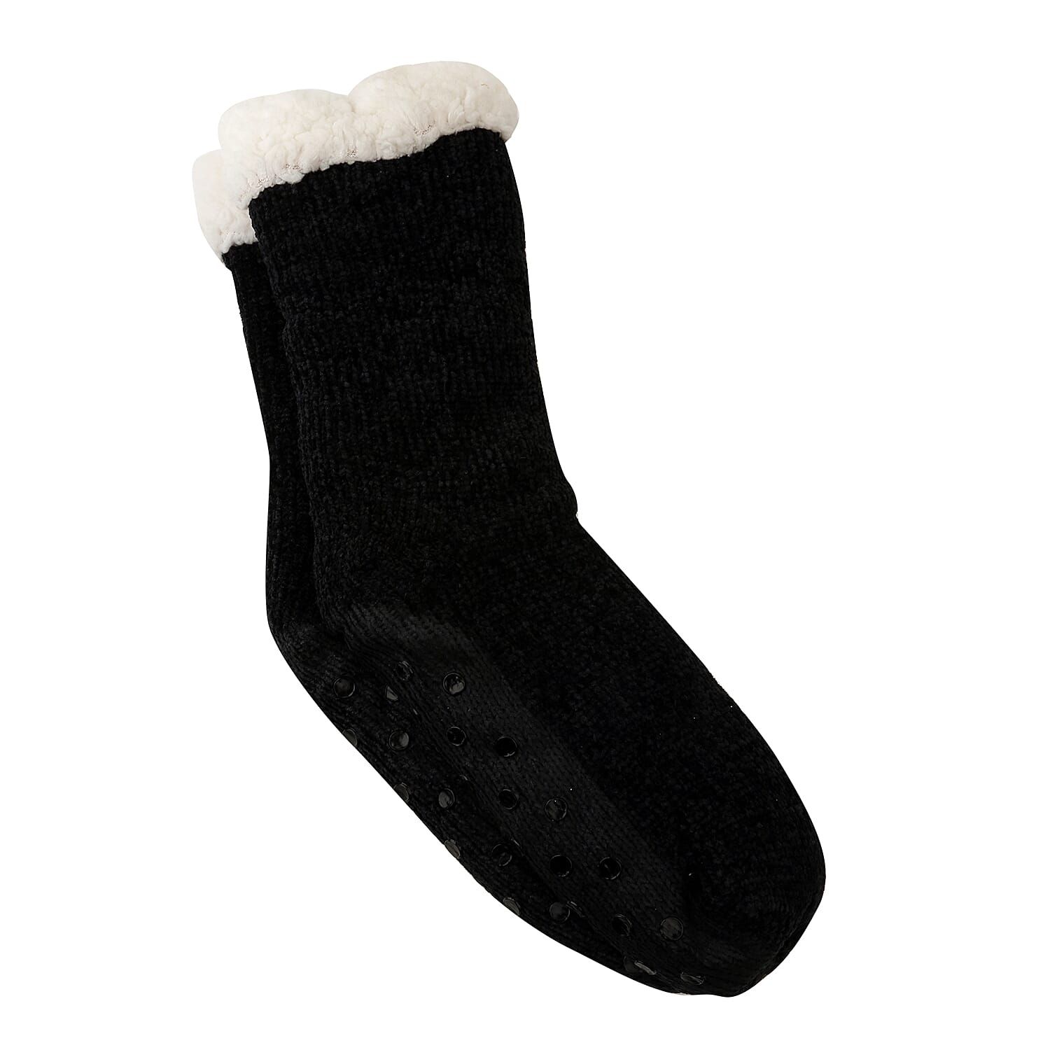Elizabeth Rose Comfy & Cozy Slipper Socks - Black