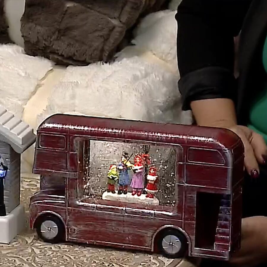 LED London Bus Water Scene With Choir