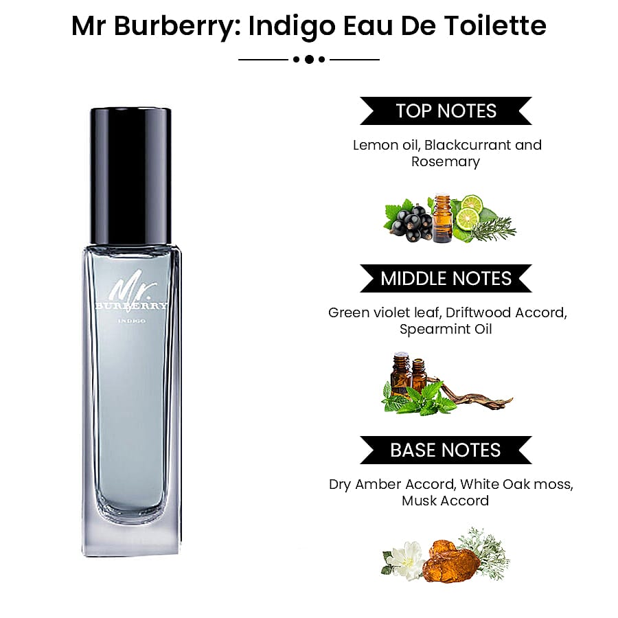 Set of 2 Mr Burberry Indigo Eau De Toilette 30ml and Mr Burberry Indigo Face Moisturiser 75ml