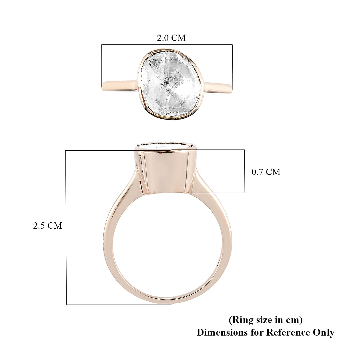 Handmade 9K Yellow Gold Polki Diamond Solitaire Ring 0.50 Ct.