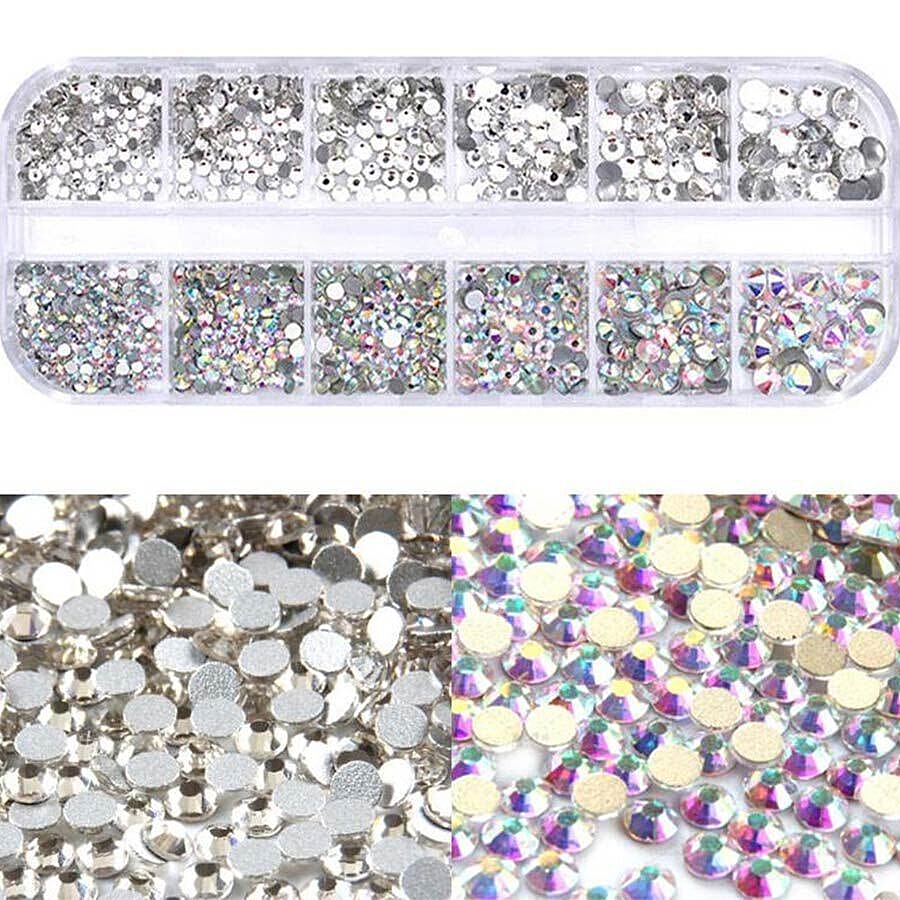 2 Layer Fashion Face Cover Silver Reusable Aurora Borealis Crystal Covered