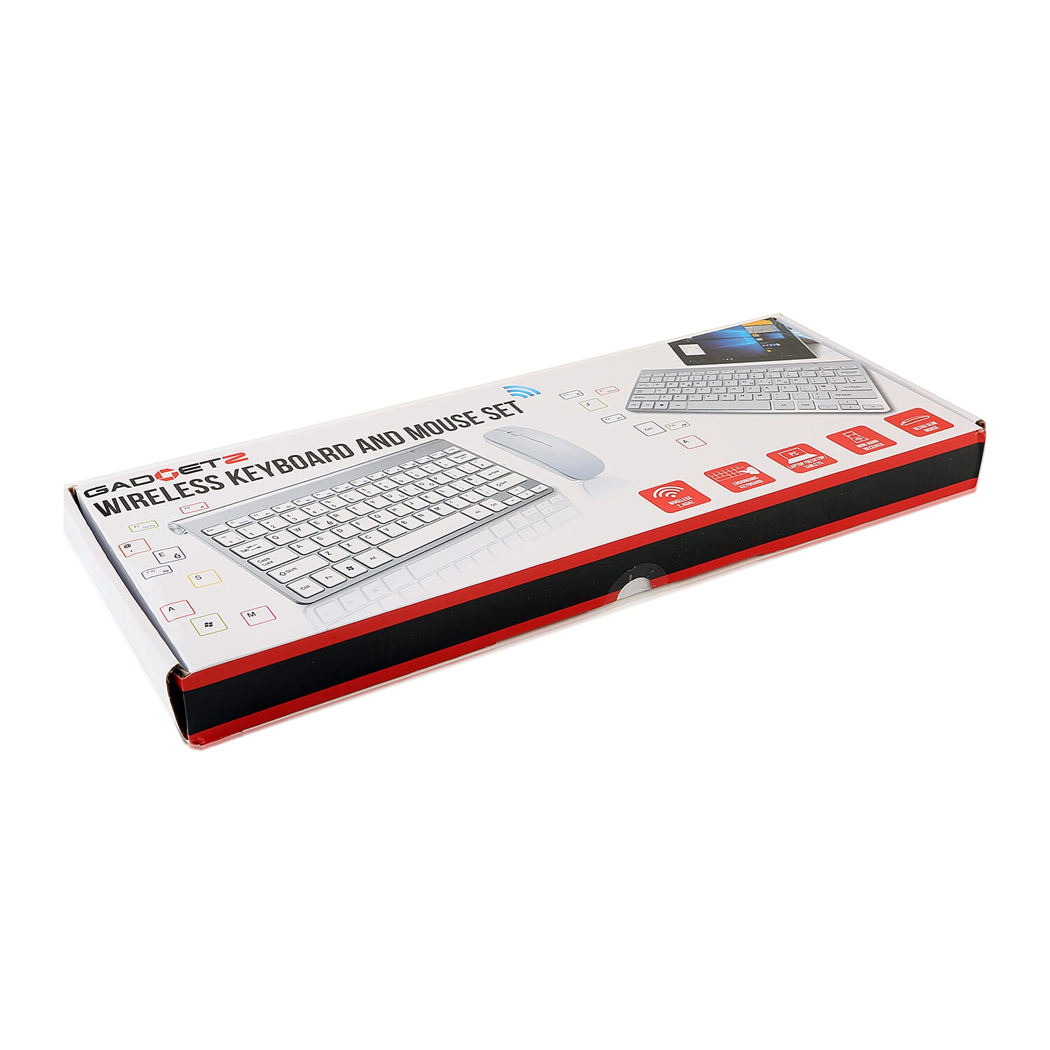 Ultra Slim and Portable 2.4G Wireless Keyboard, Optical Mouse with 2 in 1 USB Receiver Kit - Rose Gold