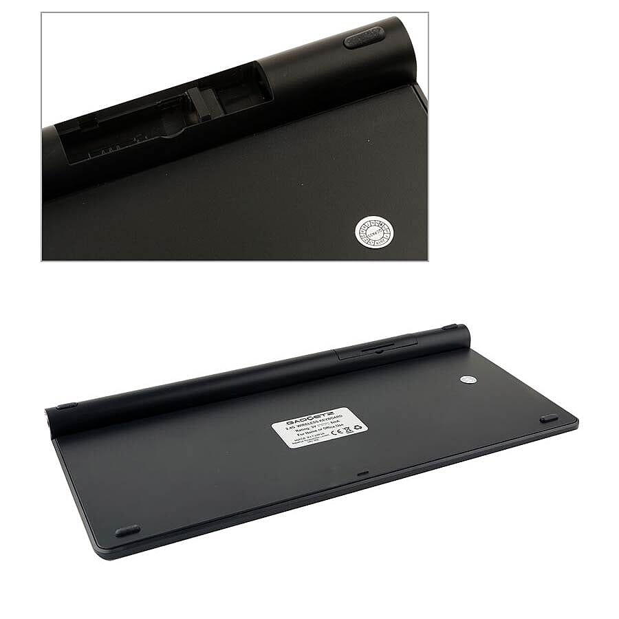 Ultra Slim and Portable 2.4G Wireless Keyboard, Optical Mouse with 2 in 1 USB Receiver Kit - Black