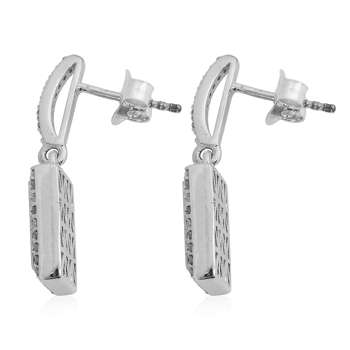 Natural Polki Diamond Earrings in Platinum Overlay Sterling Silver 1.20 ct.