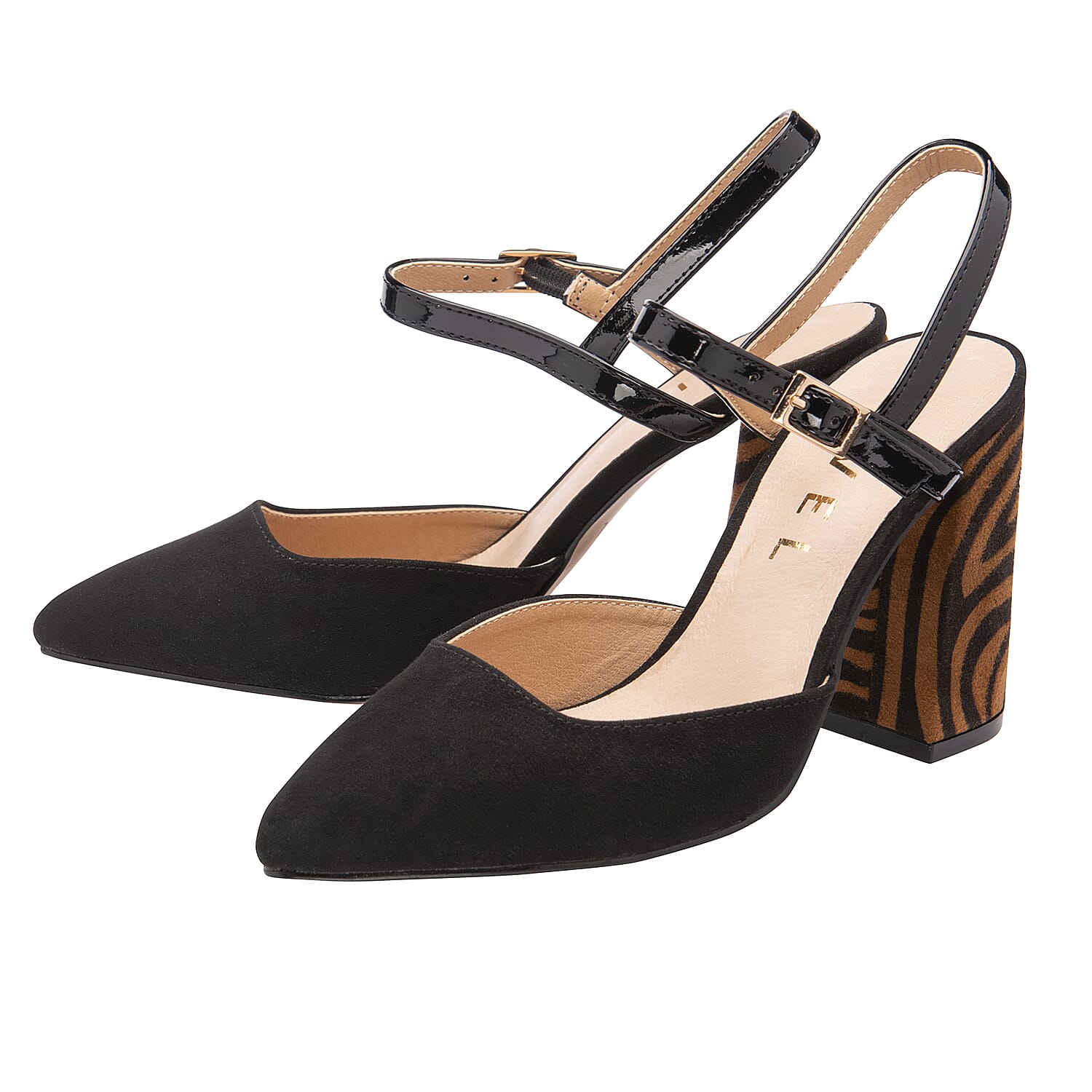 Ravel Zebra-Print Zaza Court Shoes (Size 3) - Black & Tan