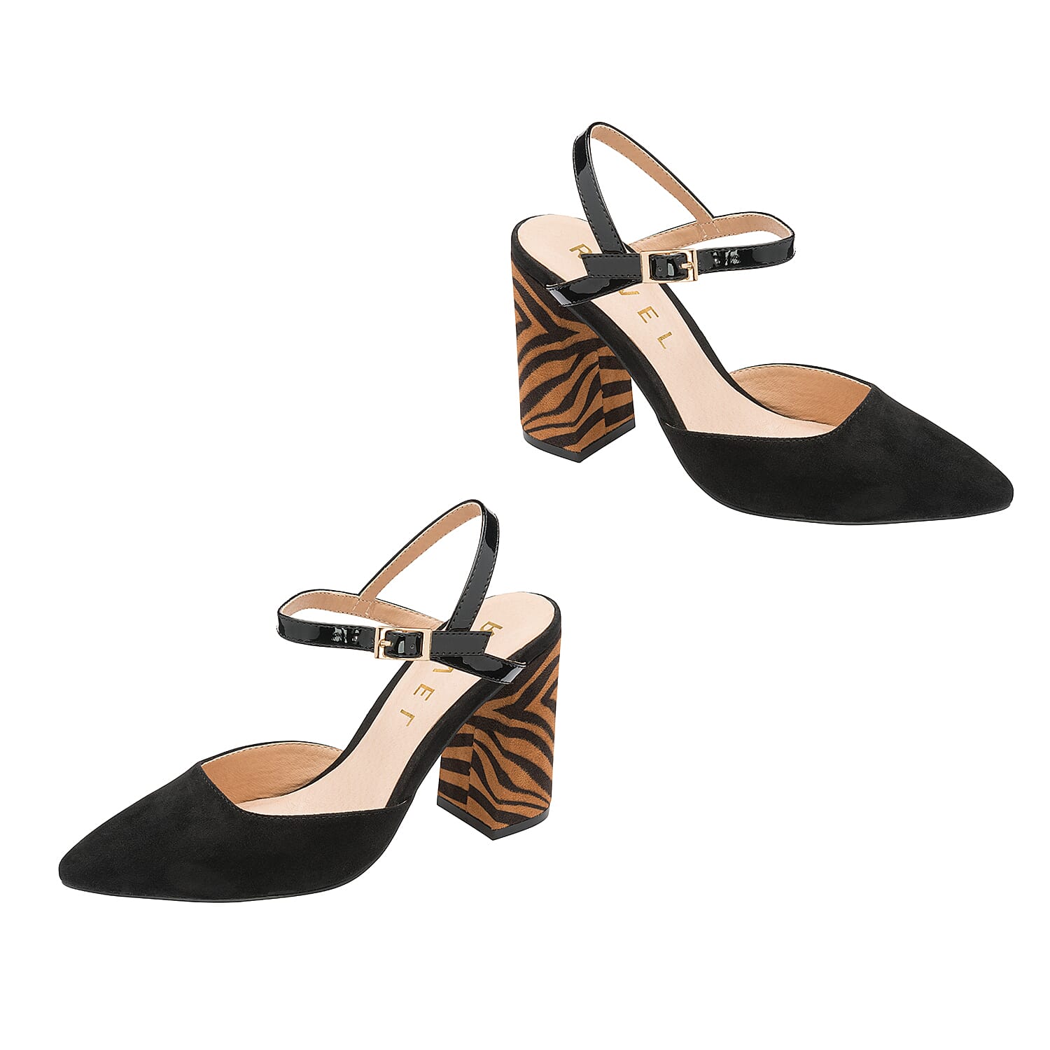 Ravel Zebra-Print Zaza Court Shoes (Size 3) - Black & Tan