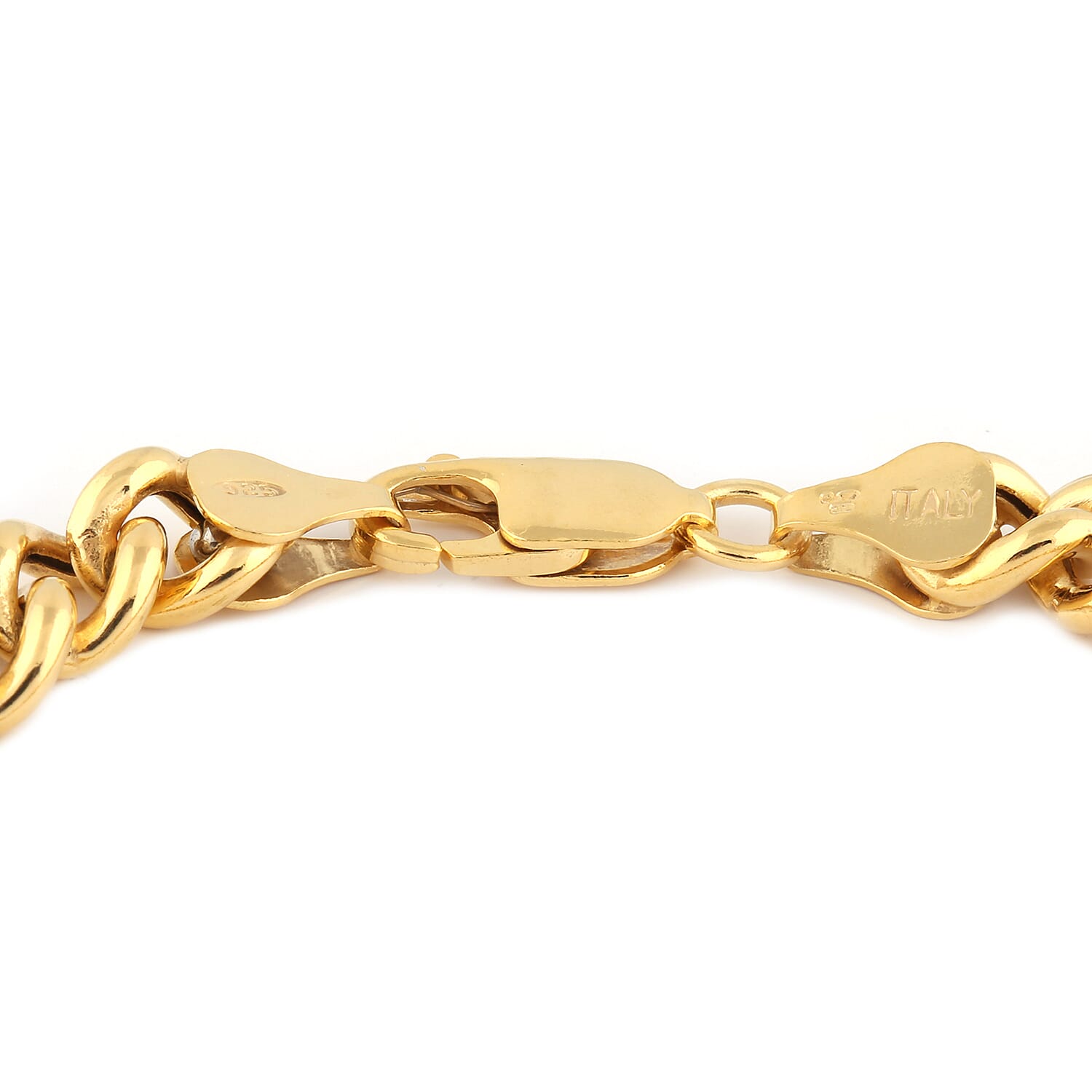 Italian Made - Gold Overlay Sterling Silver Bracelet (Size 8), Sliver Wt. 9.23 Gms