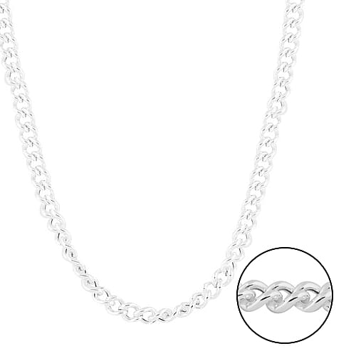 Italian Made - Sterling Silver Rolo Chain (Size 18), Sliver Wt. 20.92 Gms