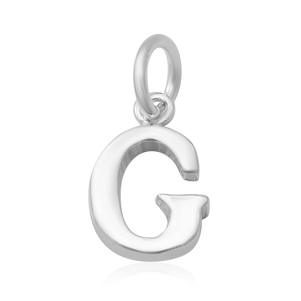Thai Sterling Silver - Rhodium Overlay Sterling Silver G Initial Pendant