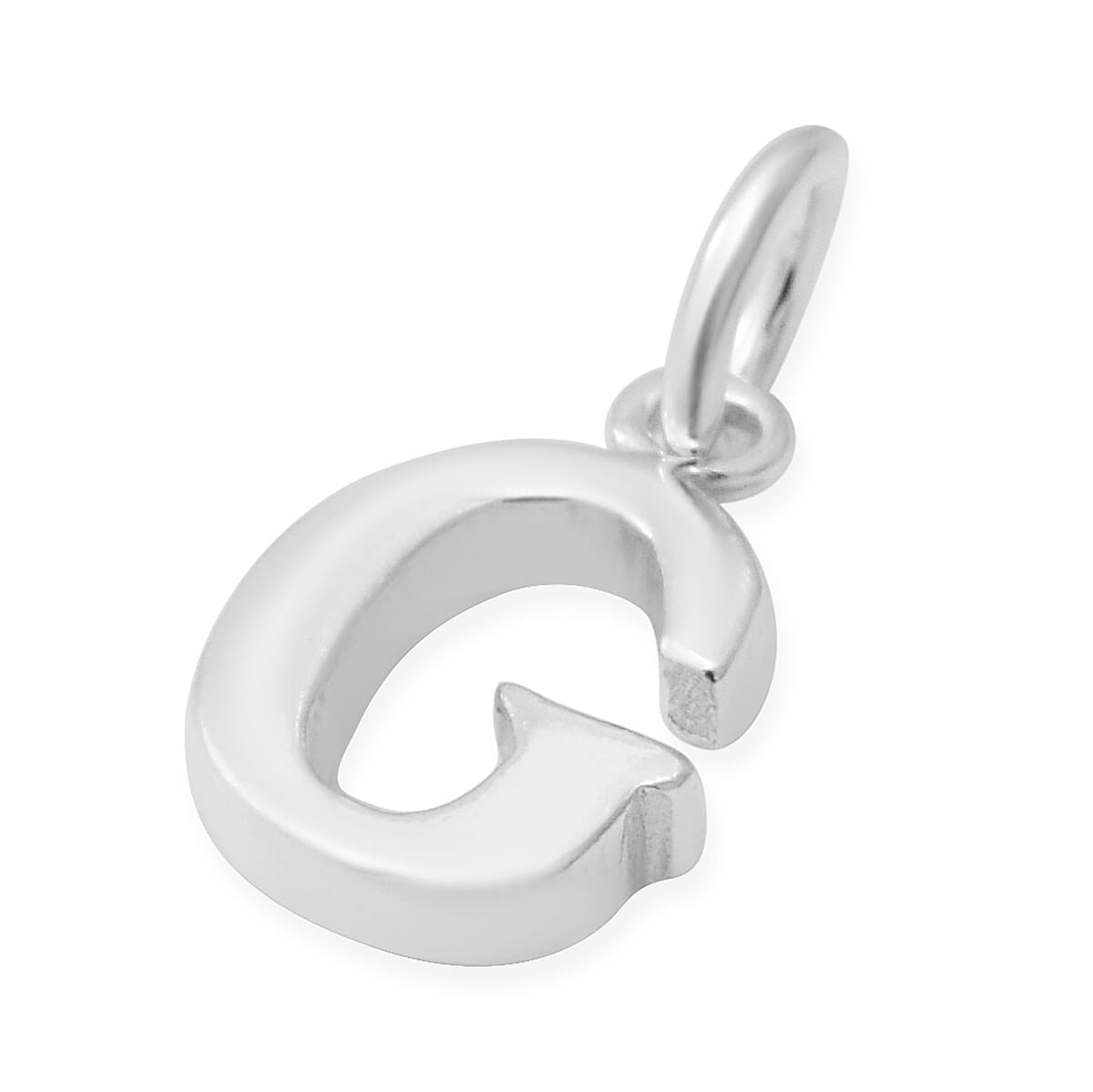 Thai Sterling Silver - Rhodium Overlay Sterling Silver G Initial Pendant
