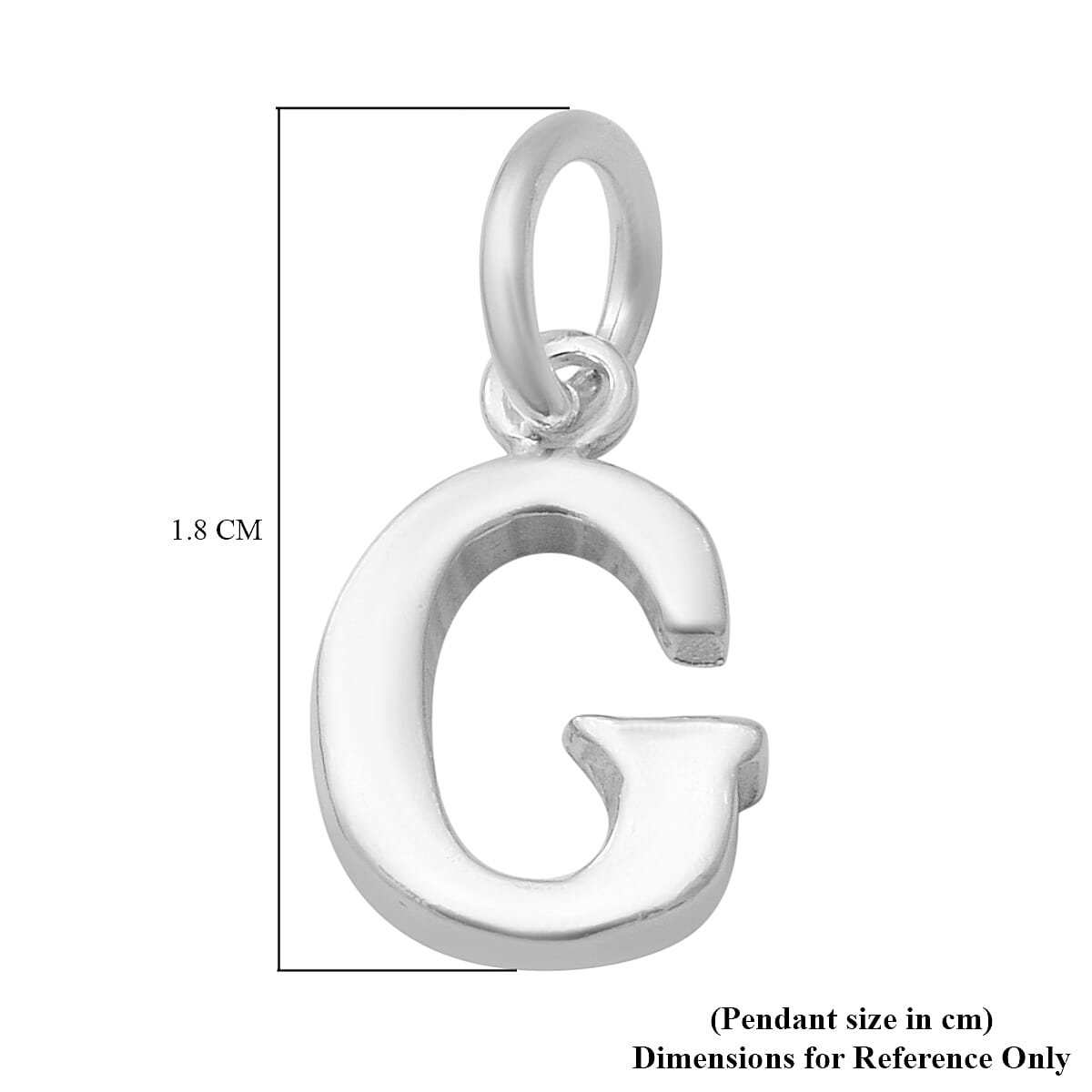 Thai Sterling Silver - Rhodium Overlay Sterling Silver G Initial Pendant