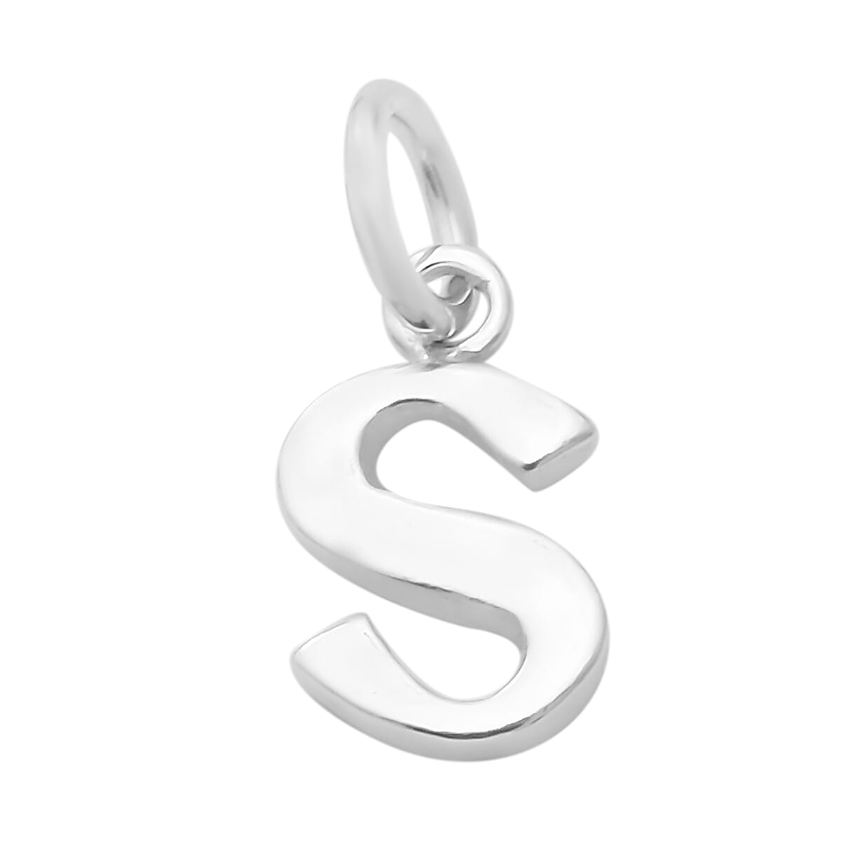 Thai Sterling Silver - Rhodium Overlay Sterling Silver S Initial Pendant
