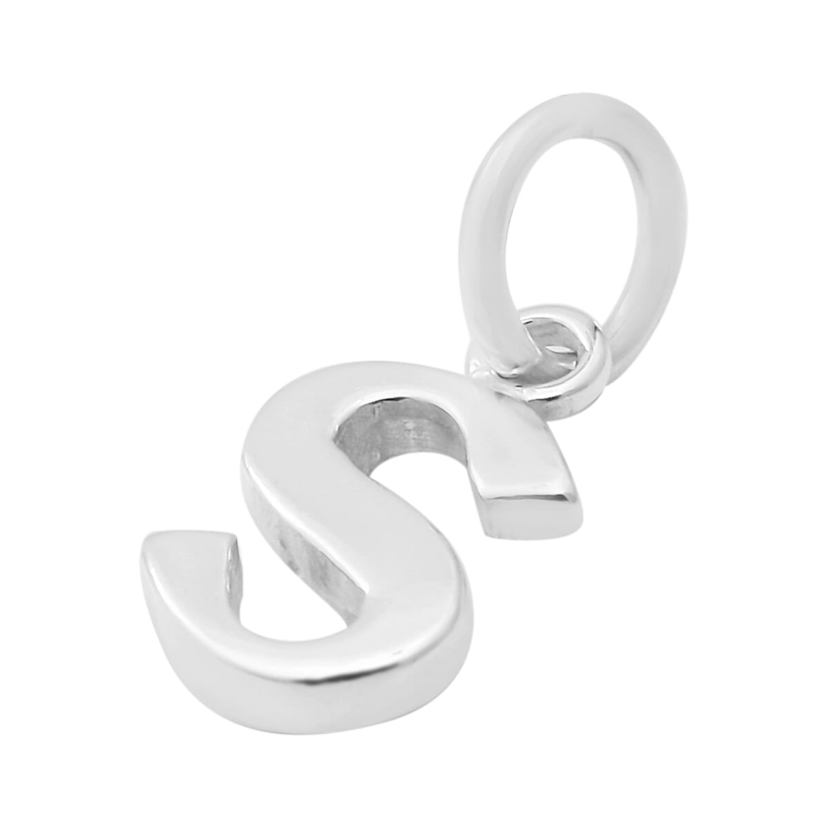 Thai Sterling Silver - Rhodium Overlay Sterling Silver S Initial Pendant