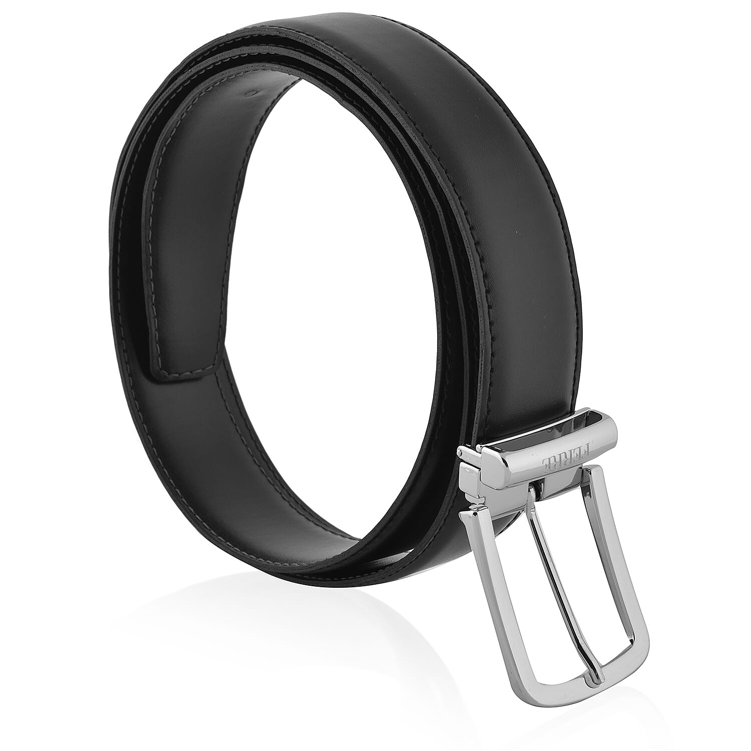 GIANFRANCO FERRE Mens 100% Genuine Leather Belt with Automatic Buckle (Size 125x3.5 Cm) - Black-Brown (Double Face)