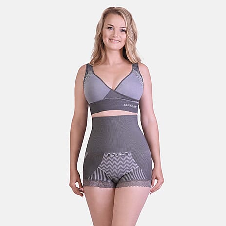 Sankom Switzerland Patent Premium Bamboo Grey High Waisted Briefs (Size L-XL; 14-16)