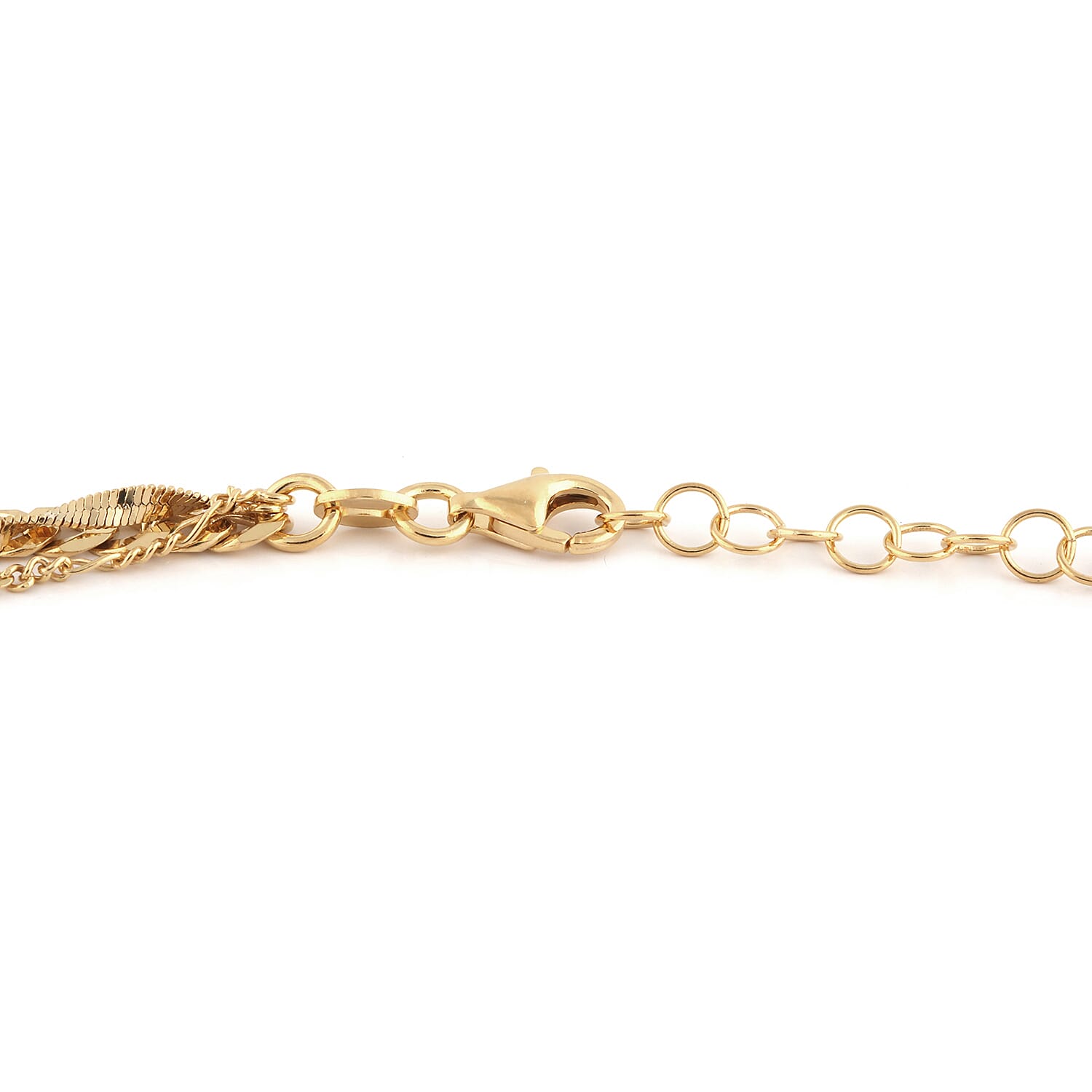 Italian Made 3-Layer Chain in Gold Overlay Sterling Silver 15 Inches