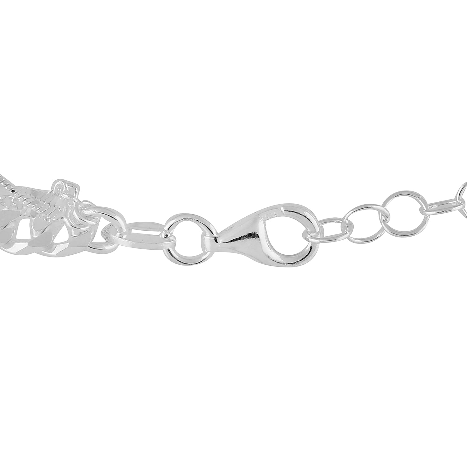 Italian Made - Sterling Silver Multi Chain Necklace (Size 15 -2 Inch Ext.), Silver Wt. 16.78 Gms