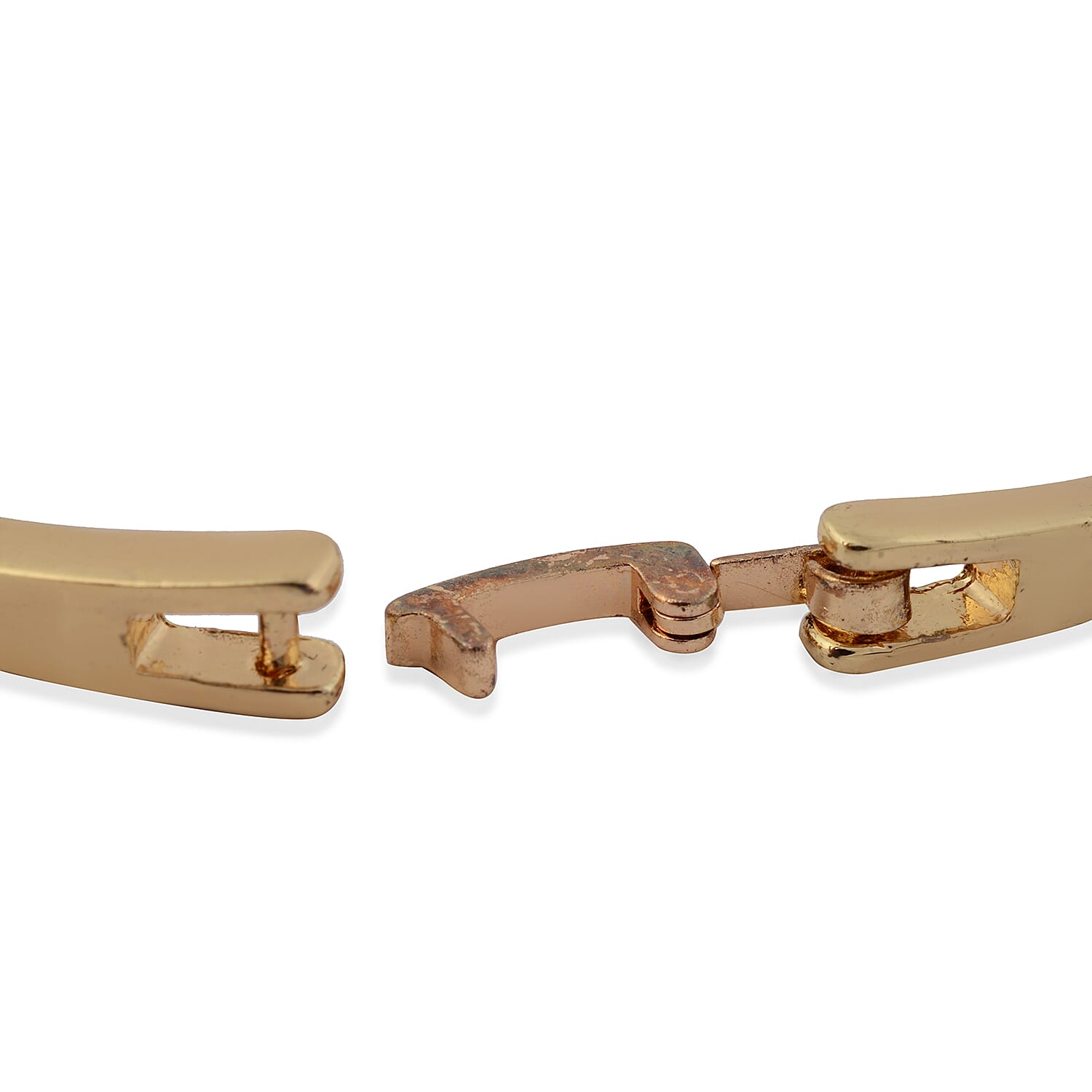 THOMAS CALVI Cubic Zirconia Studded Infinity Bracelet (Size 7.5 Inch) in Yellow Gold Tone