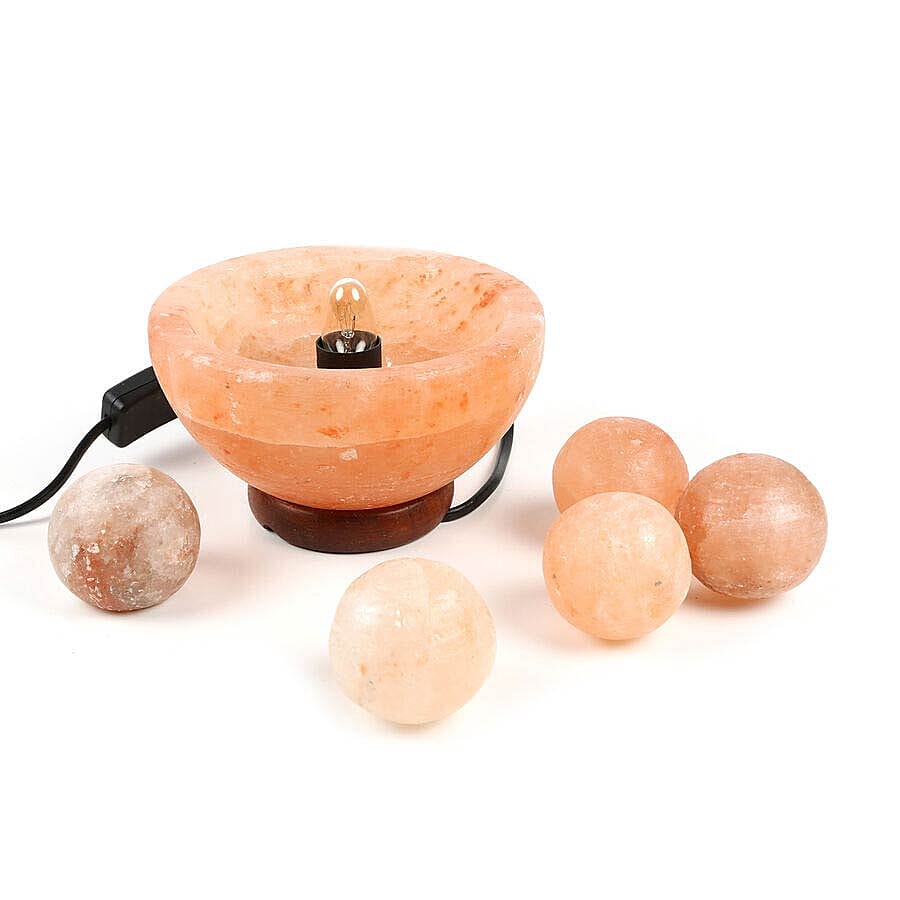Himalayan Salt Lamp Fire bowl with Salt Chunks (Size-20cm, Weight- 4Kgs)