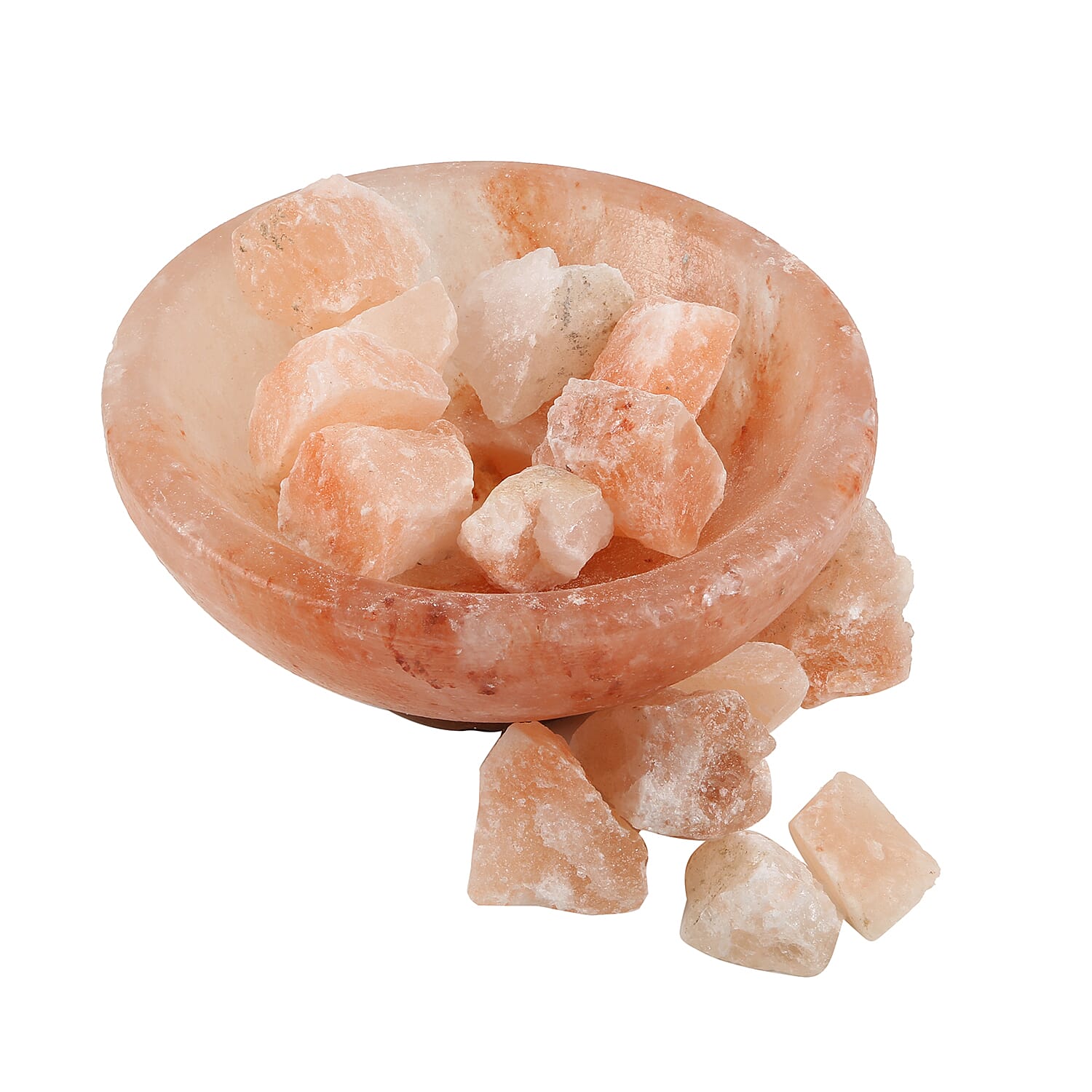 Himalayan Salt lamp Fire bowl with Massage Balls (Size- 10x9cm, Weight- 3.5kgs)