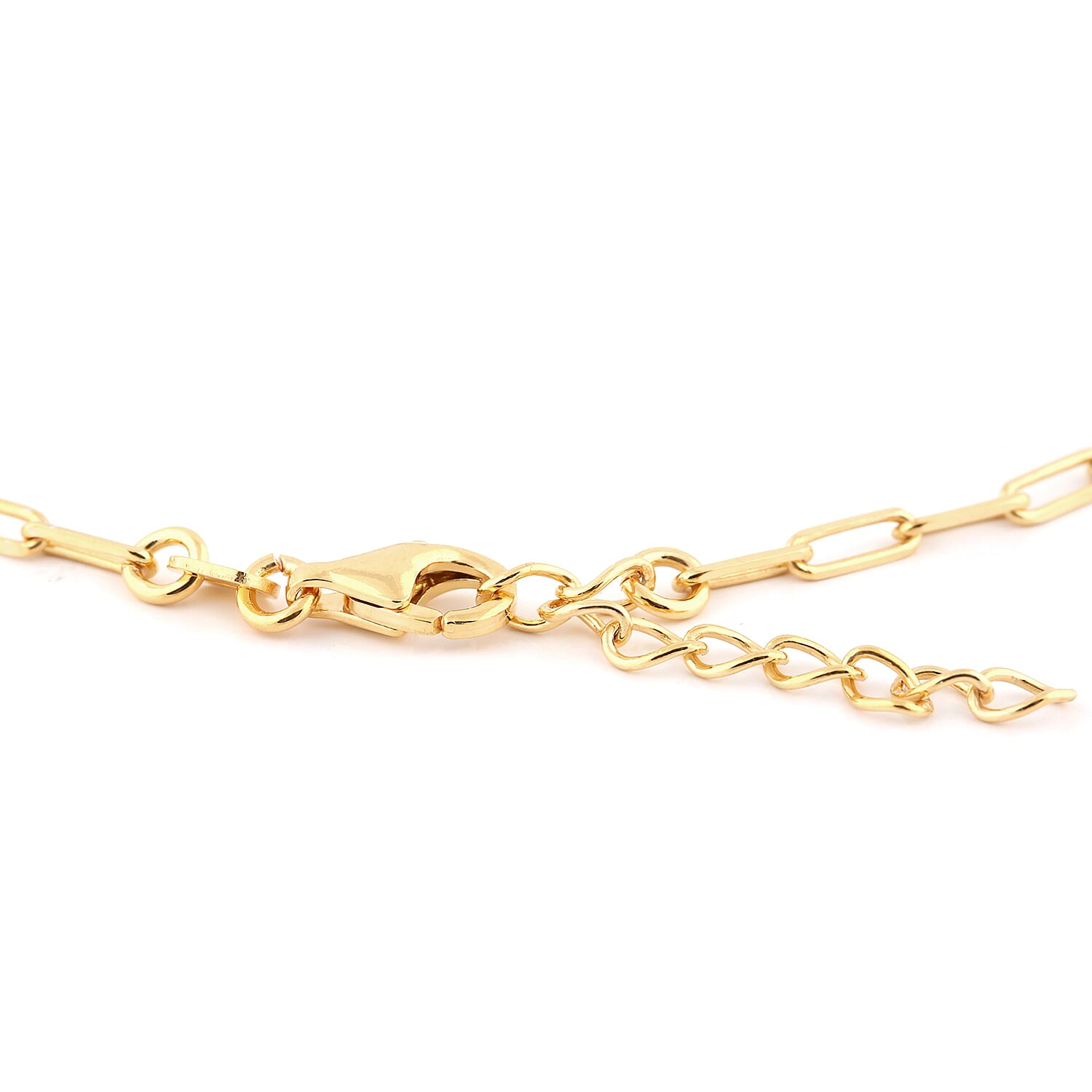 Italian Made - Gold Overlay Sterling Silver Love-Charm Belcher Bracelet (Size 7.5 with 1 inch Extender)