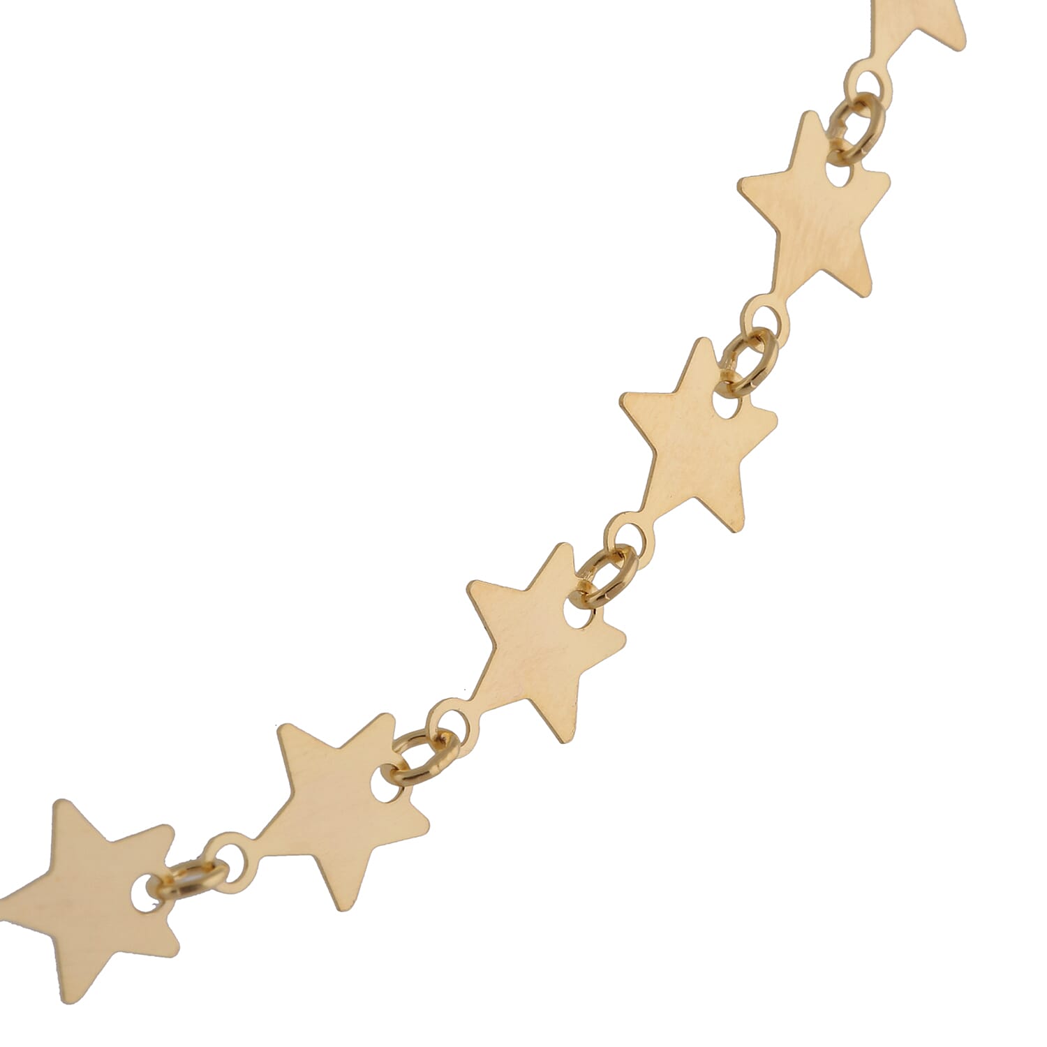 Italian Made - Designer Inspired Gold Overlay Sterling Silver Star Link Chain (Size 18)