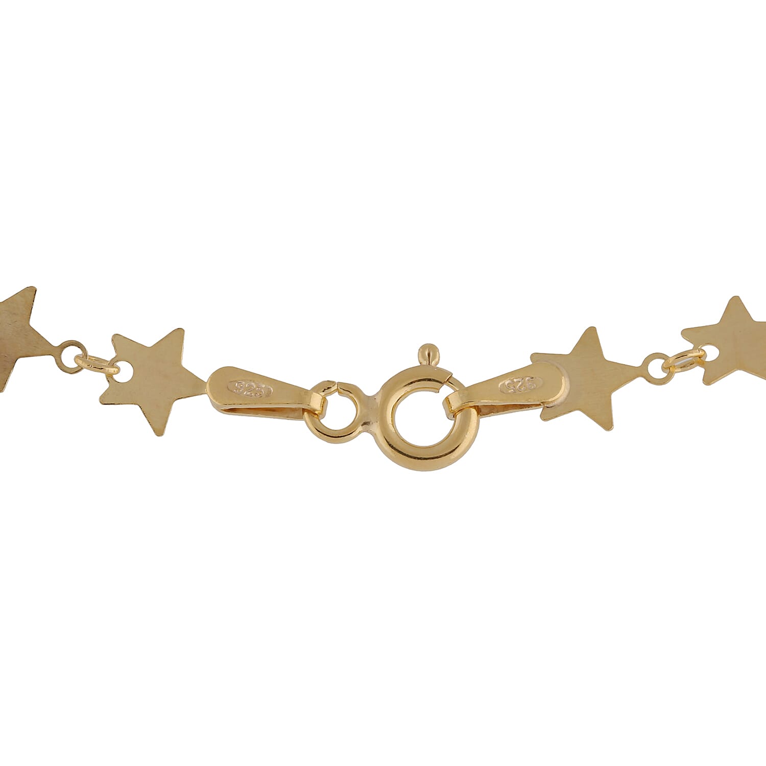 Italian Made - Designer Inspired Gold Overlay Sterling Silver Star Link Chain (Size 18)