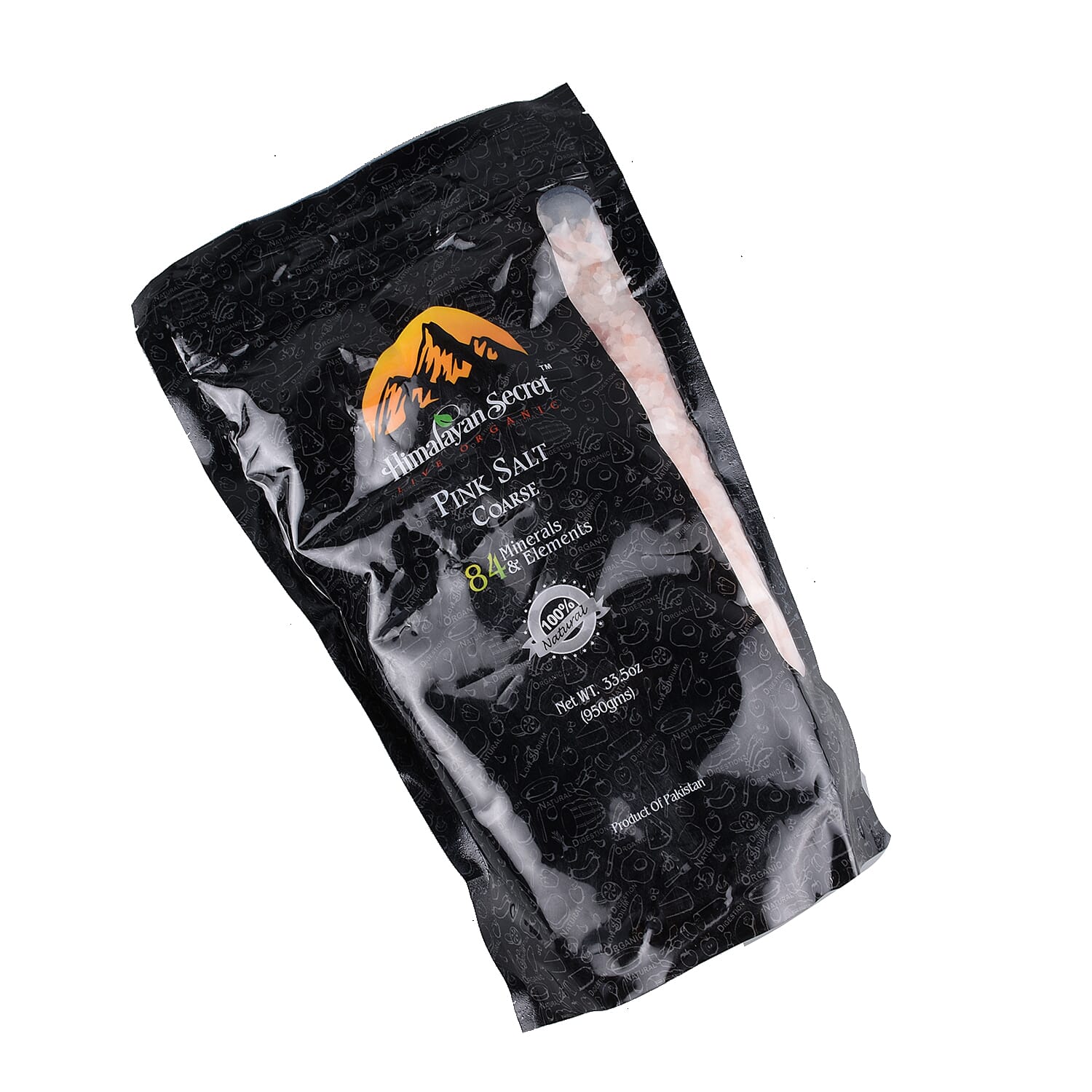 100% Pure Himalayan Dark Pink Coarse Salt Mill (19x6.5cm) 200g with 950g Refill Pouch