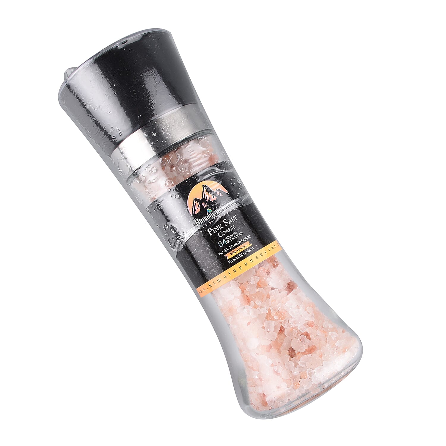 100% Pure Himalayan Dark Pink Coarse Salt Mill (19x6.5cm) 200g with 950g Refill Pouch