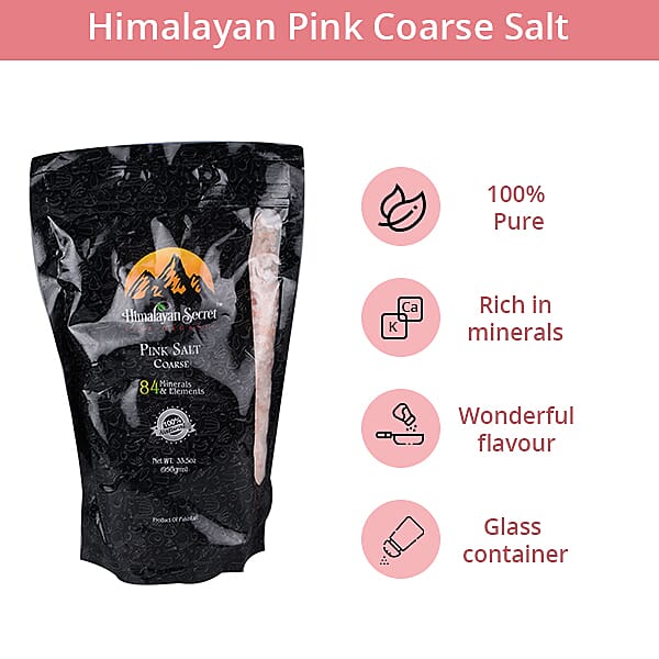 Pure Himalayan Pink Coarse Salt Mill with Refill Pouch