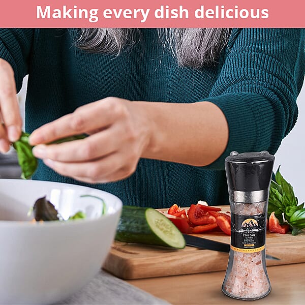  Pure Himalayan Pink Coarse Salt Mill with Refill Pouch