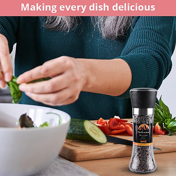 100% Pure Himalayan Black Coarse Salt Mill 200g with 950g Refill Pouch