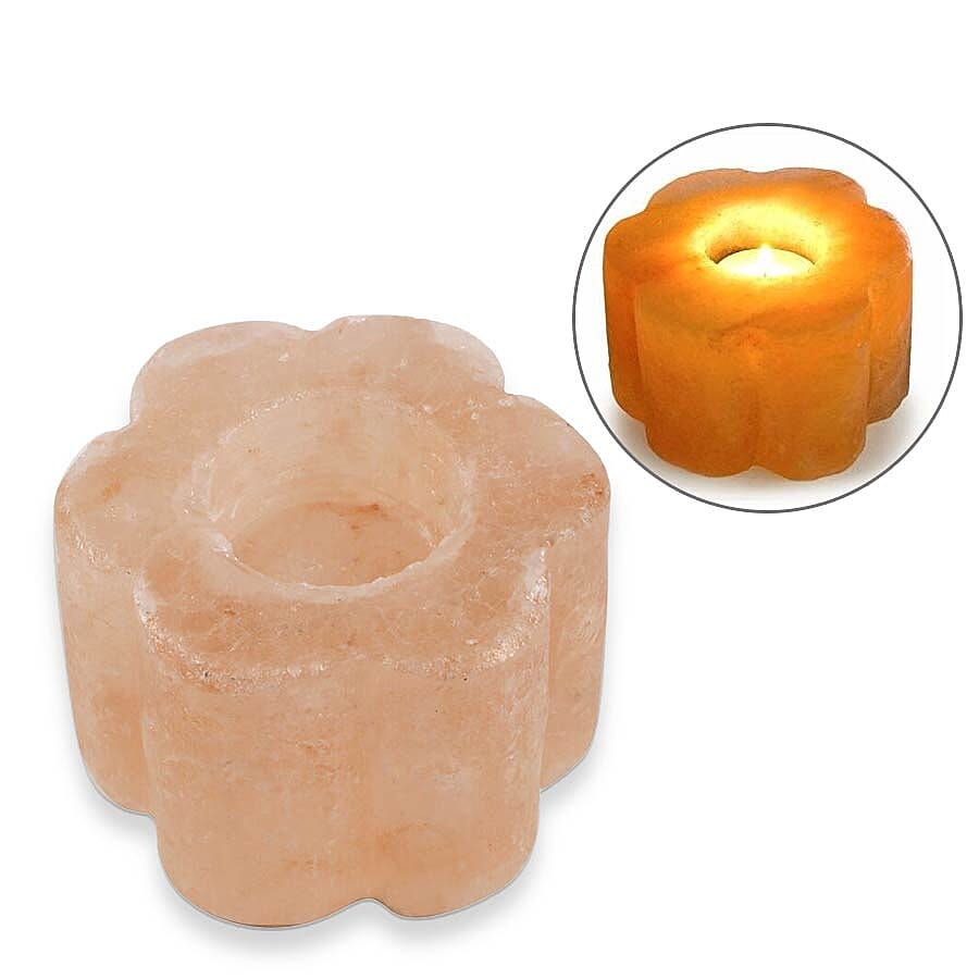 Himalayan Salt Tea Light Flower Shape Candle Holder