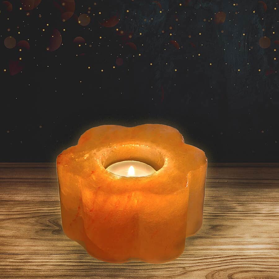 Himalayan Salt Tea Light Flower Shape Candle Holder