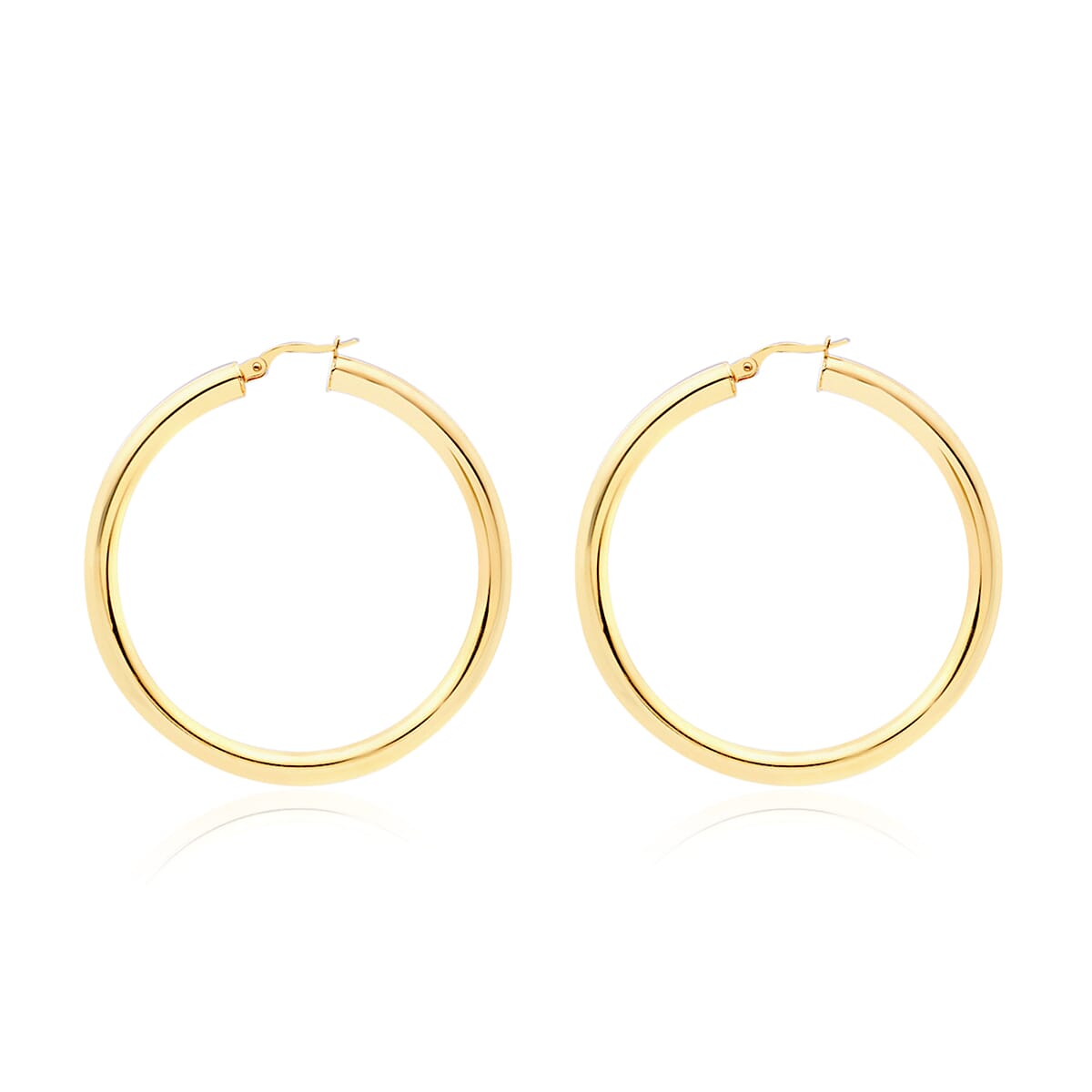 Hatton Garden Close Out Deal - 9K Yellow Gold Creole Earrings (with Clasp), Gold wt. 4.00 Gms.